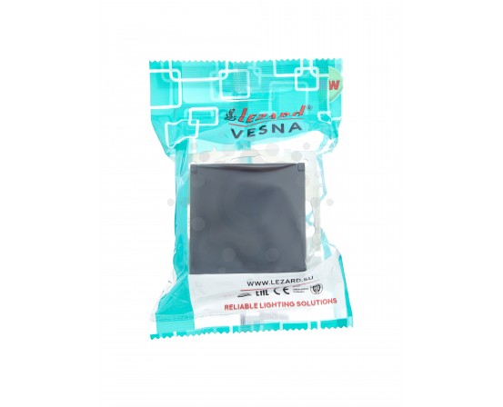 Розетка з заземленням з кришкою ПБТ чорна Lezard серія Vesna 742-4288-123B фото 4